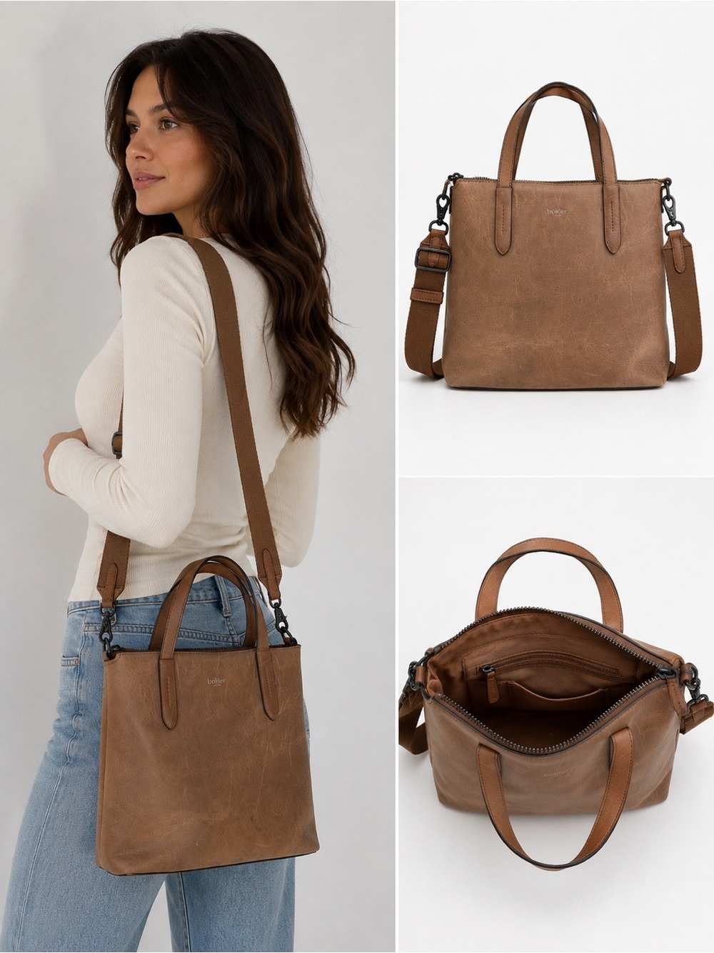 Botkier Highline Leather Satchel Crossbody Bag EUC, 10x10”